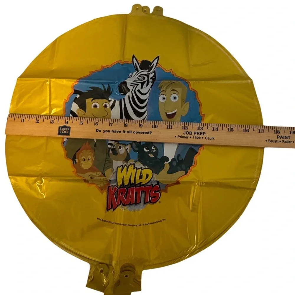 Wild Kratts Birthday Party Balloons Set of 4 Yellow Mylar Foil 17 Inch Circular